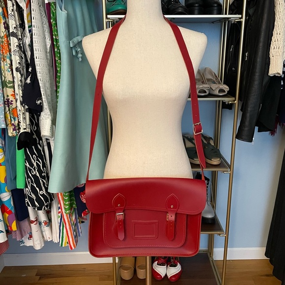 Modcloth Handbags - Cambridge Satchel Company Red Leather Satchel